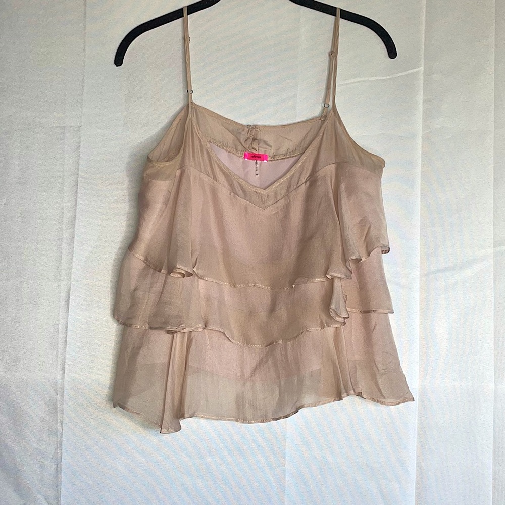 Ruffled Spaghetti Strap Blouse